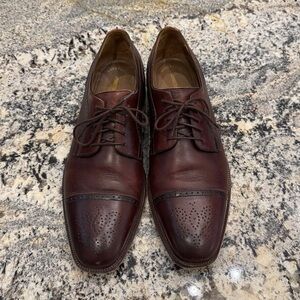 Johnson & Murphy Men's Brown Leather Sheepskin Oxford Shoes
